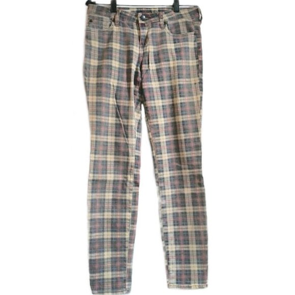 Kut From The Kloth Jeans MIA Toothpick Skinny Plaid Pants Sz 4 - Picture 1 of 16